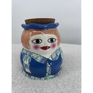 Meg Canister Susan Paley By Ganz Ceramic Vintage Painted Ladies Series W Chip